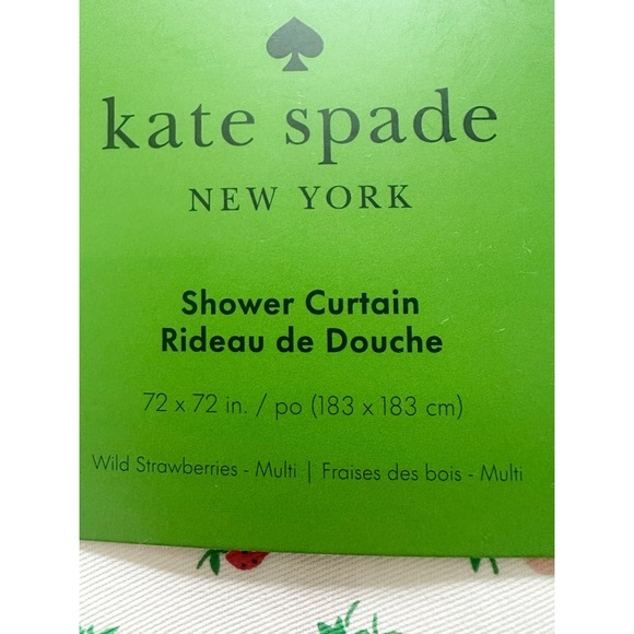 Kate Spade Strawberry Shower Curtain 72 x 72 Pink Wild Strawberries NWT - Picture 4 of 4